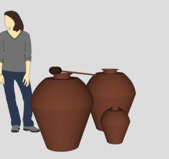 陈设酒缸SU模型下载_sketchup草图大师SKP模型