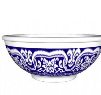 青花瓷碗SU模型下载_sketchup草图大师SKP模型