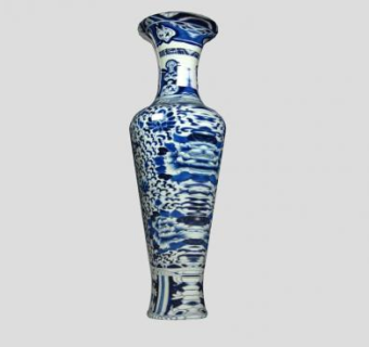 中国长款瓷器SU模型下载_sketchup草图大师SKP模型