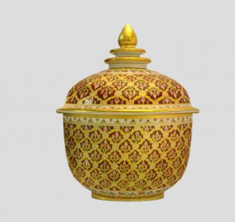 泰国陶瓷陶艺品SU模型下载_sketchup草图大师SKP模型