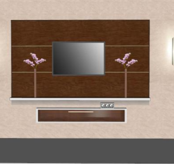 电视墙设计背景墙SU模型下载_sketchup草图大师SKP模型