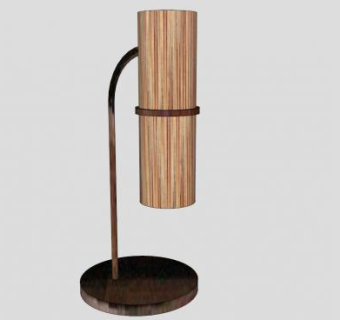 竹桌台灯SU模型下载_sketchup草图大师SKP模型