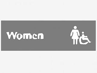 女性<em>厕所标志</em>挂件SU模型下载_sketchup草图大师SKP模型