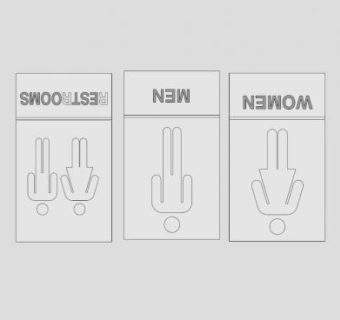 白色厕所标志SU模型下载_sketchup草图大师SKP模型