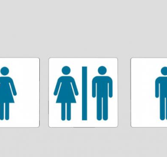 男女通用洗手间标志SU模型下载_sketchup草图大师SKP模型