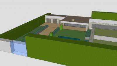 别墅隔断树篱SU模型下载_sketchup草图大师SKP模型