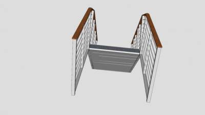 邮轮钢船楼梯SU模型下载_sketchup草图大师SKP模型