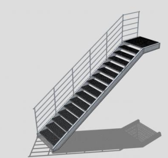 钢格板楼梯SU模型下载_sketchup草图大师SKP模型
