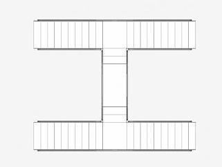 平行双向钢楼梯SU模型下载_sketchup草图大师SKP模型