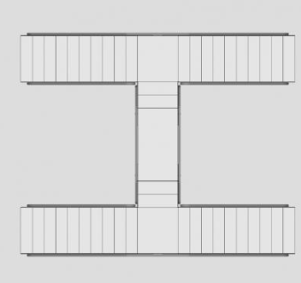 平行双向钢楼梯SU模型下载_sketchup草图大师SKP模型