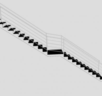 钢制楼梯SU模型下载_sketchup草图大师SKP模型