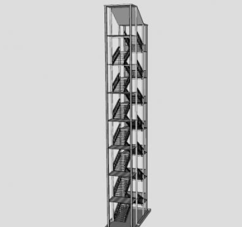 花纹钢板楼梯SU模型下载_sketchup草图大师SKP模型