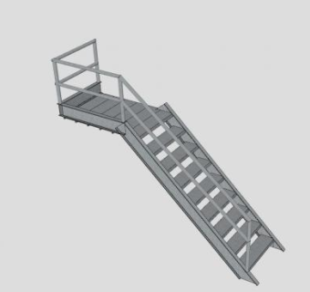 钢制板式楼梯SU模型下载_sketchup草图大师SKP模型