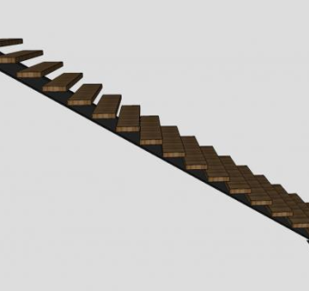 梁式钢架楼梯SU模型下载_sketchup草图大师SKP模型