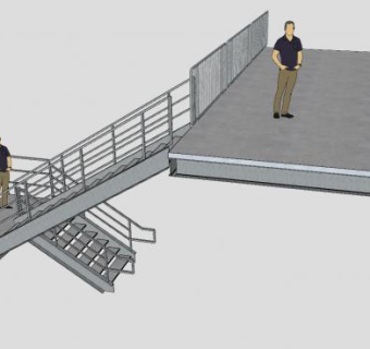 现代工业楼梯SU模型下载_sketchup草图大师SKP模型