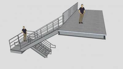 现代工业楼梯SU模型下载_sketchup草图大师SKP模型