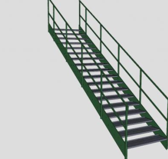 老式工业风格楼梯SU模型下载_sketchup草图大师SKP模型