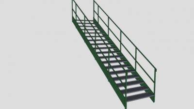 老式工业风格楼梯SU模型下载_sketchup草图大师SKP模型