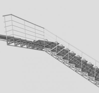 转角钢楼梯SU模型下载_sketchup草图大师SKP模型