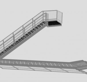 防火钢梯SU模型下载_sketchup草图大师SKP模型