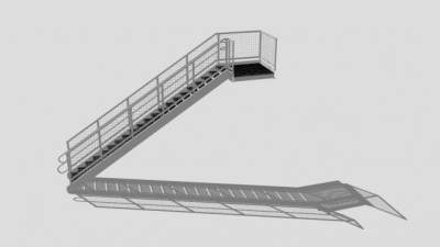 防火钢梯SU模型下载_sketchup草图大师SKP模型