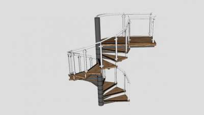 钢柱护栏楼梯SU模型下载_sketchup草图大师SKP模型