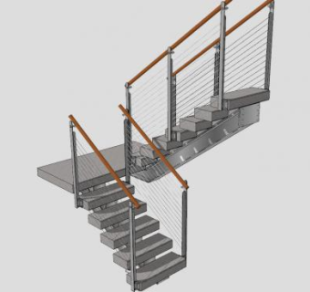 金属扶梯SU模型下载_sketchup草图大师SKP模型