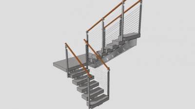 金属扶梯SU模型下载_sketchup草图大师SKP模型