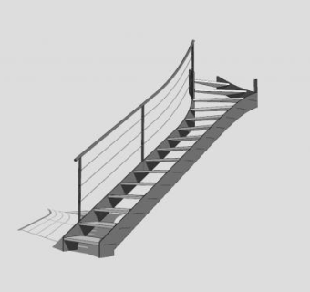 钢木直梯SU模型下载_sketchup草图大师SKP模型