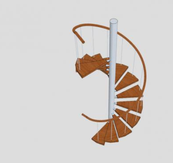 螺旋独立式楼梯SU模型下载_sketchup草图大师SKP模型