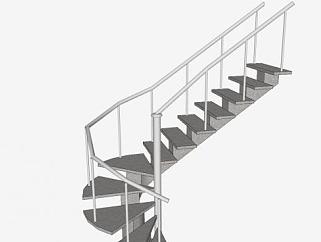 瓷砖踏板楼梯SU模型下载_sketchup草图大师SKP模型