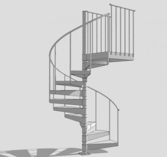 户外螺旋楼梯SU模型下载_sketchup草图大师SKP模型