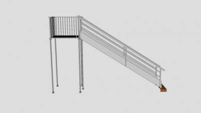 户外金属直梯SU模型下载_sketchup草图大师SKP模型