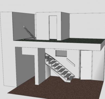 室内复式转角楼梯SU模型下载_sketchup草图大师SKP模型