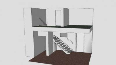 室内复式转角楼梯SU模型下载_sketchup草图大师SKP模型