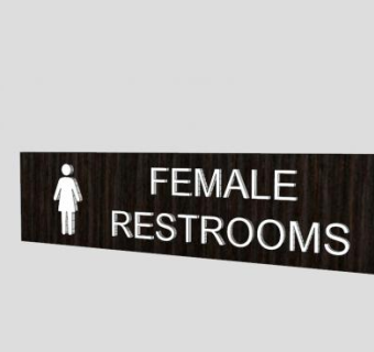 黑色挂件厕所标志SU模型下载_sketchup草图大师SKP模型