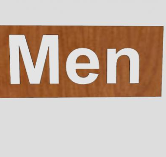 现代男厕所标志SU模型下载_sketchup草图大师SKP模型