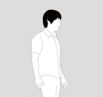 素描男性平面人物SU模型下载_sketchup草图大师SKP模型