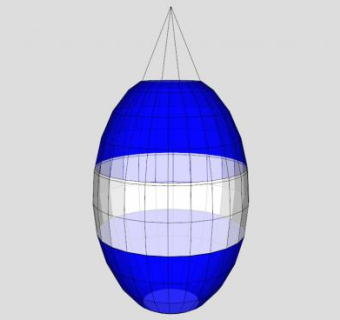 现代蓝白纸灯笼SU模型下载_sketchup草图大师SKP模型