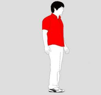红T恤男性人物SU模型下载_sketchup草图大师SKP模型