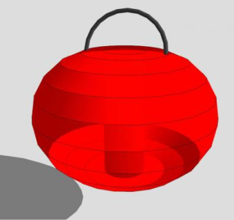 中式挂件红色灯笼SU模型下载_sketchup草图大师SKP模型