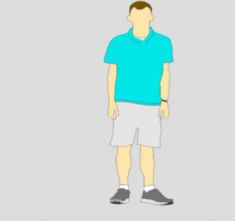 运动着装男人SU模型下载_sketchup草图大师SKP模型