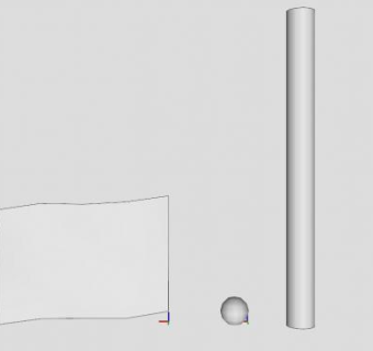 现代白色旗杆SU模型下载_sketchup草图大师SKP模型