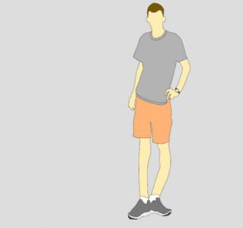 叉腰男士人物SU模型下载_sketchup草图大师SKP模型