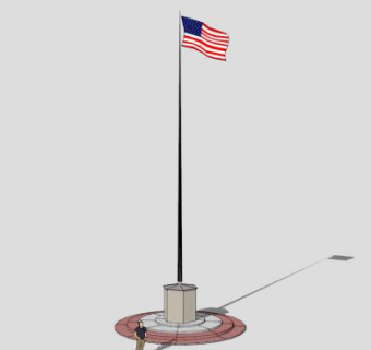 现代旗杆SU模型下载_sketchup草图大师SKP模型