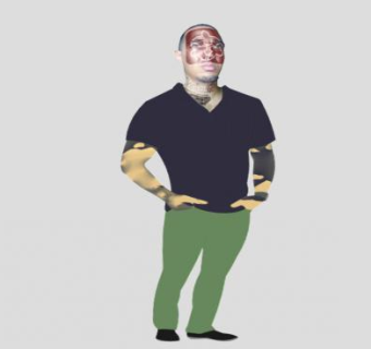 纹身男士人物SU模型下载_sketchup草图大师SKP模型