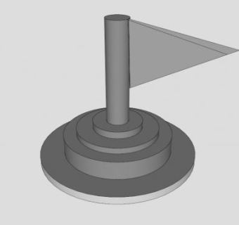 现代摆件旗杆SU模型下载_sketchup草图大师SKP模型