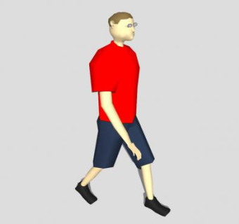 眼睛男走姿SU模型下载_sketchup草图大师SKP模型