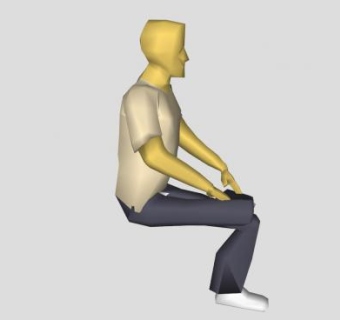 跷二郎腿的男人SU模型下载_sketchup草图大师SKP模型