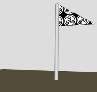 陈设标志旗杆SU模型下载_sketchup草图大师SKP模型